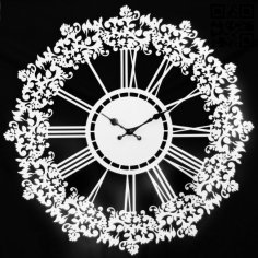 Laser Cut Round Wall Clock Decoration CDR and DXF Vector File