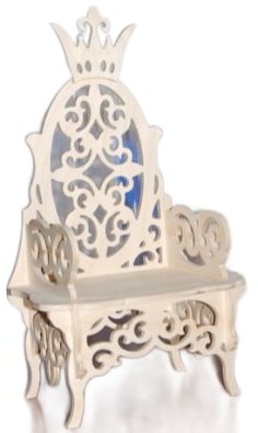 Laser Cut Royal Doll Barbie King Chair 12mm CDR File