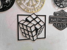 Laser Cut Rubik’s Cube Wall Decoration Layout Vector File