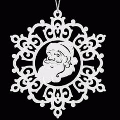 Laser Cut Santa Claus Christmas Ornament CDR, DXF and Ai Vector File