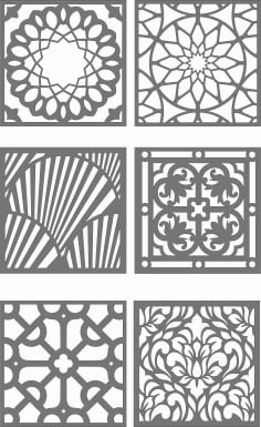 Laser Cut Screen Panel Grill Room Divider Patterns Free DXF File