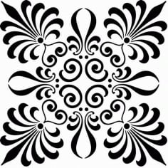 Laser Cut Scroll Saw Floral Pattern Free Vector DXF File