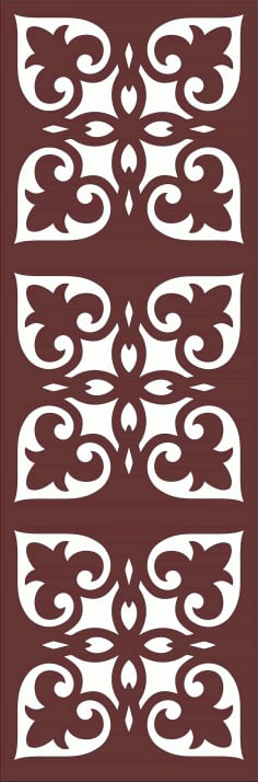 Laser Cut Separator Seamless Floral Grill Designs DXF File