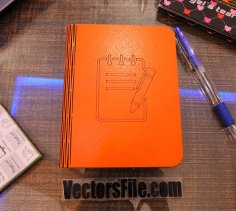 Laser Cut Side Folding Book Cover Notepad Cover DXF and CDR File