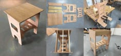 Laser Cut Side Table Wooden Free DXF File
