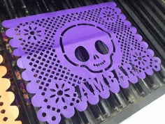 Laser Cut Skull Mat Design CDR, DXF and Ai Vector File
