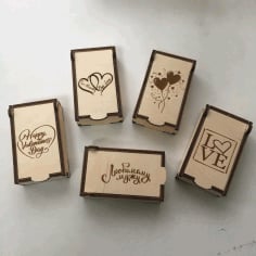 Laser Cut Small Boxes for February 14 Valentines Day for Small Gifts Such As Keychains Free CDR Vectors File