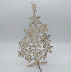 Laser Cut Snowflake Christmas Tree DXF File