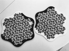 Laser Cut Snowflake Coaster Stand Puzzle Layout CDR File