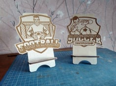 Laser Cut Soccer Phone Stand DWG File