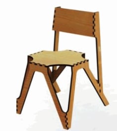 Laser Cut Solid Wooden Chair Free CDR File