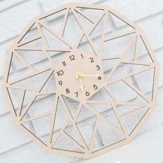 Laser Cut Spiral Wall Clock for Home Decor CNC Wooden Clock Design CDR and DXF File