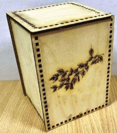 Laser Cut Square Wooden Box for Storage CDR and DXF File for Laser Cutting