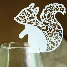 Laser Cut Squirrel Cup Decoration Accessory CDR File