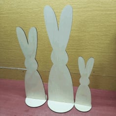 Laser Cut Standing Decorative Easter Bunny CDR File