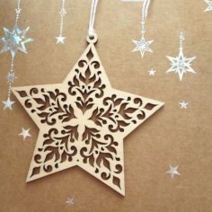 Laser Cut Star Patterns for Christmas Decoration Idea CDR and DXF File
