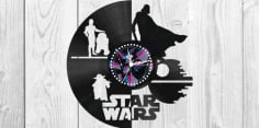 Laser Cut Star Wars Clock Plans Darth Vader Yoda Vector CDR Vectors File