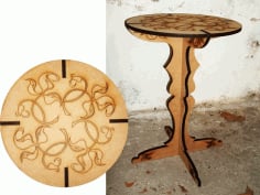 Laser Cut Table with Engraving Laser Cut DXF File