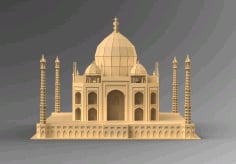 Laser Cut Taj Mahal 3D Puzzle Free CDR Vectors File