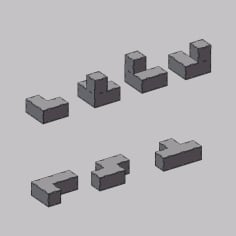 Laser Cut Tetris Blocks 3D Vector File