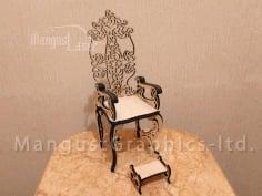 Laser Cut Throne Chair CNC Template Free CDR Vectors File