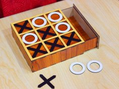 Laser Cut Tic Tac Toe Game for Kids Educational Game Board Game 3mm Free Vector