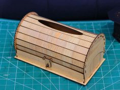 Laser Cut Tissue Box Template Treasure Chest Box 3mm Vector File