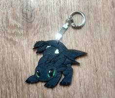Laser Cut Toothless Keychain Template CDR File