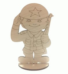 Laser Cut Toy Soldier Stand Up Decoration CDR File