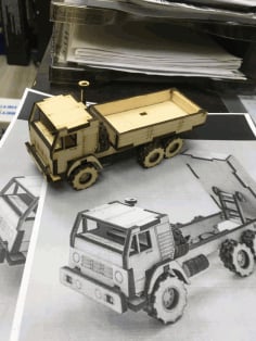 Laser Cut Toy Truck Template Free CDR Vectors File