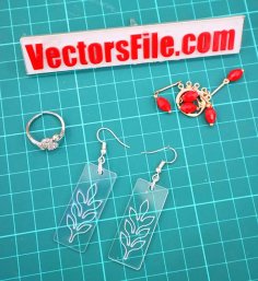 Laser Cut Transparent Acrylic Earring Design Jewelry Template CDR and DXF File