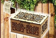 Laser Cut Treasure Chest Decorative Wood Box CDR File