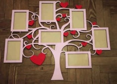 Laser Cut Tree Family Photo Frame Vector File
