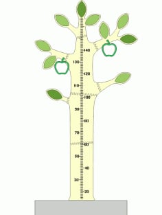 Laser Cut Tree Growth Chart Kids Height Chart Free Vector