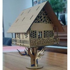 Laser Cut Tree House with Cardboard 3mm SVG and DXF File
