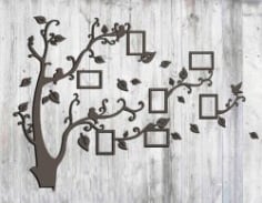 Laser Cut Tree Photo Frame Free DXF Vectors File