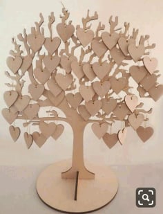 Laser Cut Tree with Heart Samples CDR File