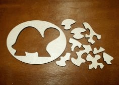Laser Cut Turtle Jigsaw Puzzle CDR File