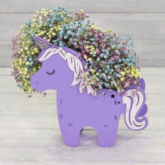Laser Cut Unicorn Flower Pot Planter Unicorn Gifts Free Vector