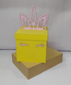 Laser Cut Unicorn Gift Box DXF File