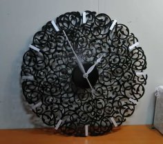 Laser Cut Unique Round Wall Clock Template Free CDR Vector File