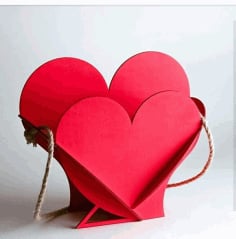 Laser Cut Valentine Day Gift Heart Shape Basket CDR Vectors File