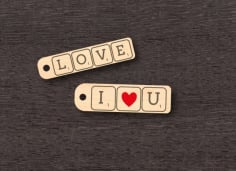 Laser Cut Valentine Day Keychains Keyrings Template CDR File