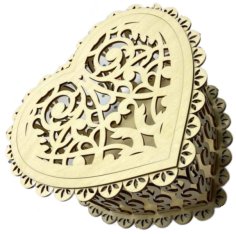 Laser Cut Valentine Heart Shape Candy Gift Box CDR File