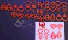 Laser Cut Valentines Earrings Template PDF File