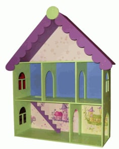 Laser Cut Victorian Dollhouse Kit Kids Toy CDR File