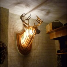 Laser Cut Wall Decor Deer Head 3D Puzzle Wooden Model PDF File