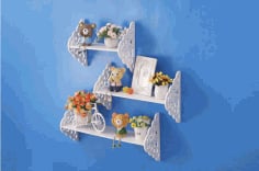 Laser Cut Wall Decorative Storage Shelf Flower Rack CDR Vectors File