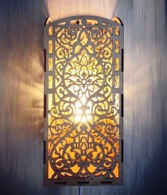 Laser Cut Wall Hanging Night Light Lamp DXF and PDF File