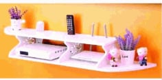 Laser Cut Wall Shelf for TV Remote and WIFI stand With Decoration CDR File